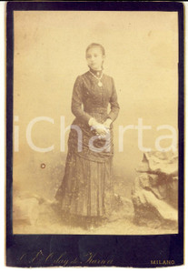 1890 ca MILANO Ritratto di nobildonna in abito scuro - Foto ORLAY DE KARWA 11x16