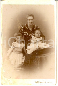 1895 ca  MONZA Oscar ULRICH BANSA bambino con la madre e il fratello - Foto