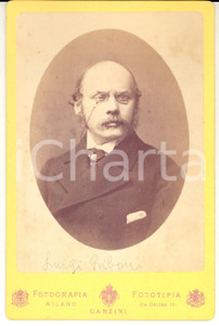 1880 ca MILANO Ritratto del dott. Luigi RIBONI *Fotografia GANZINI 11x16 cm