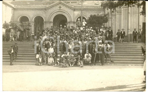 1930 ca Area di ALESSANDRIA Escursionisti presso un santuario - Foto cartolina 