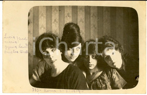 1919 ROMA Ritratto di quattro donne in interno - Foto cartolina ARTISTICA
