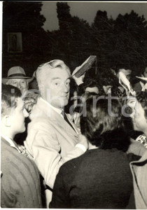 Fotografia d epoca originale 1959 VENEZIA Mostra del Cinema  Arrivo di Vittorio DE SICA Foto 13x18 cm 1