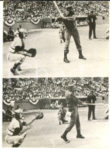 1963 L'AVANA (CUBA) Fidel CASTRO inaugura la stagione del baseball da battitore