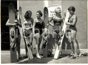 1954 MILANO Europei SCI NAUTICO - Concorrenti SLALOM DONNE - Foto 18x13 cm