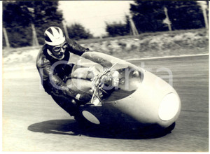 1956 MONZA Prove GP delle Nazioni - Bill LOMAS su MOTO GUZZI - Foto 18x13 