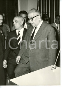 Fotografia d epoca originale 1958 ROMA Auditorium CIDA  DC Amintore FANFANI con Adone ZONI Foto 13x18 cm 1