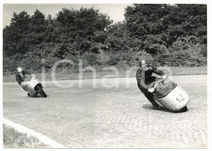 1955 ca MOTOCICLISMO Fergus ANDERSON Bill LOMAS durante una gara *Foto 18x13 cm