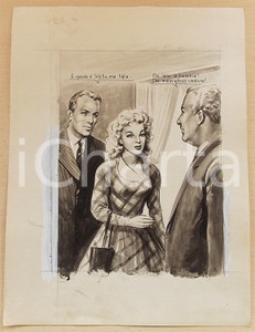 1955 ca BOZZETTO ORIGINALE Ragazza presentata a facoltoso industriale *Ill. CESI
