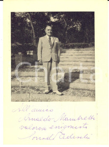 1960 ca Cartolina Corrado TEDESCHI editore con AUTOGRAFO per Arnaldo MAMBRETTI