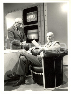 Fotografia d epoca originale 1986 RAI UNO  SPOT Enzo BIAGI intervista Indro MONTANELLI Foto 18x24 cm 1