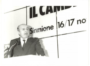 1990 ca SIRMIONE Convegno DC - Discorso di Ciriaco DE MITA *Foto VINTAGE 24x18