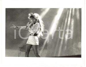 Fotografia d epoca originale 1990 ca MUSIC Ritratto di Jo SQUILLO in concerto  Foto 25x20 cm 1