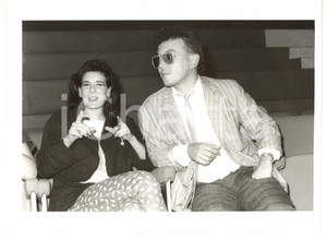 1987 SANREMO Enrico RUGGERI con Valerie DORE - Fotografia VINTAGE 24x18 cm