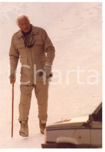 Fotografia d epoca originale 1995 ca ST. MORITZ Ritratto di Gianni AGNELLI in montagna Foto 13x18 cm 1