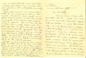 1928 ROVERETO Generale Giuseppe MALLADRA sulla riconquista della Libia AUTOGRAFO