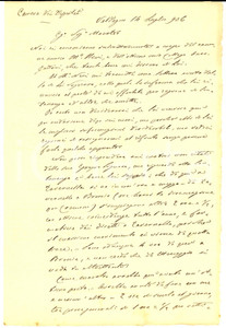 1906 VALDAGNO Lettera Vittorio Emanuele MARZOTTO Sr su direttore di un'orchestra