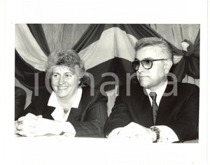 1985 ca MONZA Virgilio SIRONI con Rossella PANZERI durante convegno DC *Foto