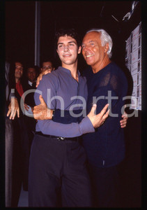 Fotografia d epoca originale Giorgio ARMANI e Roberto BOLLE  MODA 1995 ca  35 mm vintage slide 2 1