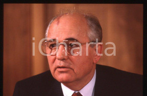 Fotografia d epoca originale 35mm vintage slide 1989 MILANO Michail GORBACHEV President USSR Portrait 23 1