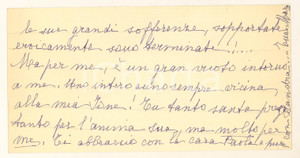 Autografo originale 1958 NAPOLI Marianna DE LIGUORO - Morte della sorella Ione *AUTOGRAFO 1