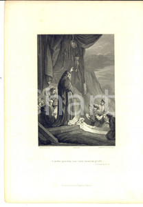 Stampa, bozzetto originale 1870 ca MILANO VANGELO GIOVANNI Resurrezione di Lazzaro Stampa inc. SANTAMARIA 1