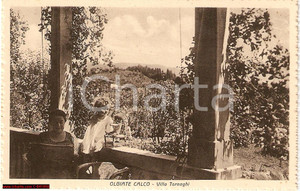 Cartolina originale da collezione 1930 ca OLGIATE CALCO (LC) Villa TORNAGHI ANIMATA FP NV 1