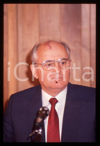 Fotografia d epoca originale 35mm vintage slide 1989 MILANO Michail GORBACHEV President USSR Portrait 31 1