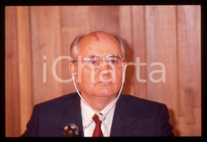 Fotografia d epoca originale 35mm vintage slide 1989 MILANO Michail GORBACHEV President USSR Portrait 36 1