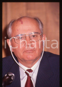 Fotografia d epoca originale 35mm vintage slide 1989 MILANO Michail GORBACHEV President USSR Portrait 38 1