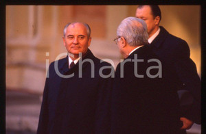 Fotografia d epoca originale 35mm vintage slide 1989 ROMA QUIRINALE Francesco COSSIGA Michail GORBACHEV 16 1