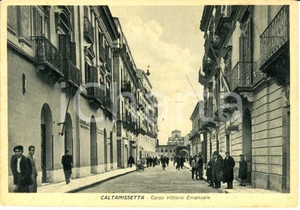 Cartolina originale da collezione 1942 CALTANISSETTA Corso VITTORIO EMANUELE e chiesa della BADIA Cartolina FG NV 1