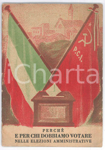 Libro, pubblicazione d epoca 1946 ELEZIONI AMMINISTRATIVE  PCI  PerchÃ© e per chi dobbiamo votare  16 pp. 1