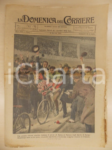 Giornale, rivista storica 1924 DOMENICA DEL CORRIERE Costante GIRARDENGO batte Henri PELISSIER a PARIGI 1