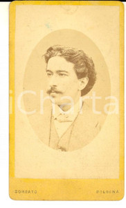 Fotografia d epoca originale 1870 ca BOLOGNA Ritratto di RICCIARDELLI all amico MACOPPI Foto SORGATO CDV 1