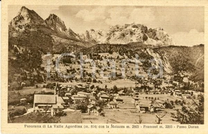 Cartolina originale da collezione 1940 VALLE AGORDINA BL Monti MOIAZZA e FRAMONT e Passo DURAN Cartolina FP VG 1