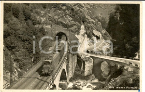 Cartolina originale da collezione 1948 FAIDO SVIZZERA Galleria del MONTE PIOTTINO Cartolina ANIMATA treno FP VG 1