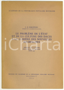Libro, pubblicazione d epoca 1955 Constantin DAICOVICIU Etat et culture des DACES 1