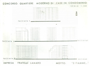 Fotografia d epoca originale 1938 MILANO EDILIZIA POPOLARE Case in condominio progetto F.lli LAMARO Foto 1