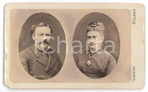 Fotografia d epoca originale 1880 ca MILANO Coppia di sposi  Ritratto  Foto GANZINI CDV 1