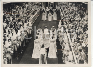 Fotografia d epoca originale 1953 LONDON Coronation Day  Queen s procession in Westminister Abbey Foto 20x15 1