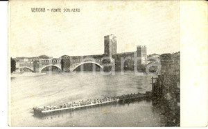 Cartolina originale da collezione 1910 ca VERONA Veduta del Ponte Scaligero Cartolina postale  FP NV 1