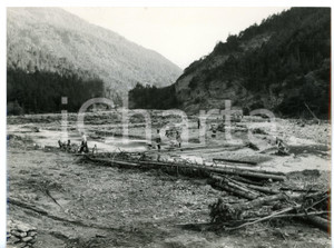 1957 AREA DI TORINO Contadini ricostruiscono gli argini del fiume DORA *Foto