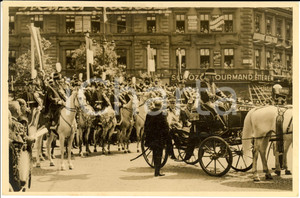 Fotografia d epoca originale 1937 BUDAPEST Vittorio Emanuele III Miklos HORTHY in carrozza piazza MUSSOLINI 1