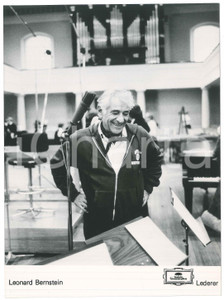 Fotografia d epoca originale 1980 ca MUSICA CLASSICA Leonard BERNSTEIN Photo DEUTSCHE GRAMMOPHON 17x24 cm 1