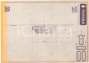 Materiale pubblicitario d’epoca 1960 ca MURANO VENEZIA vetrai VENINI Disegno plafoniera 1