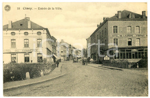 1910 ca CINEY (BELGIQUE) EntrÃ©e de la Ville - Hotel du Commerce *Carte postale Cartolina postale d'epoca, non viaggiata.FORMATO: FPCONDIZIONI: G     originale e autentica 1