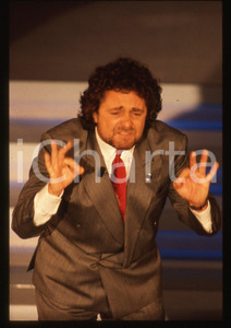 35mm vintage slide* 1989 FESTIVAL DI SANREMO Beppe GRILLO in scena RAI UNO (5)
