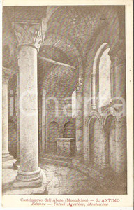 Cartolina originale da collezione 1925 MONTALCINO  CASTELNUOVO DELL ABATE Chiesa di SANT ANTIMO Cartolina FP VG 1