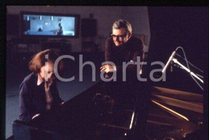 35mm vintage slide* 1980 ca ITALY pianist musician Pino CALVI in the studio (7)