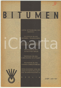 Giornale, rivista storica 1937 BERLIN BITUMEN Schutzabdichtung bei Betonbauten Rivista anno 7 nÂ° 5 1